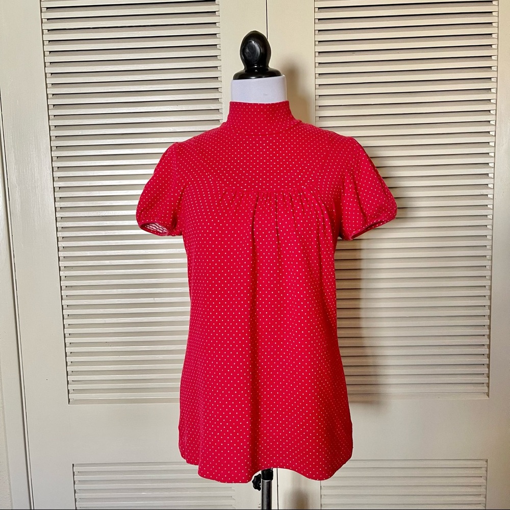 Forever 21 Polka Dot Mock Neck Blouse